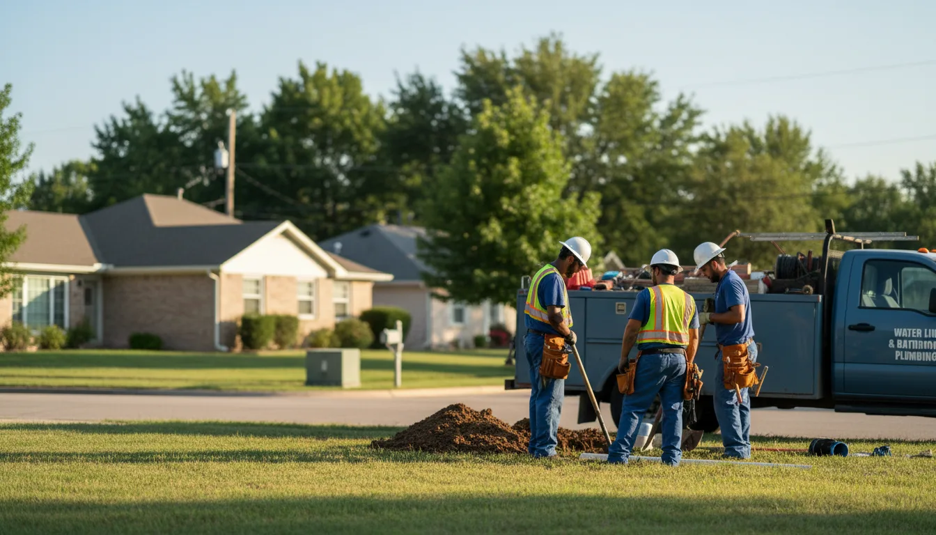 Residential water line and bathroom plumbing service in Girard, OH